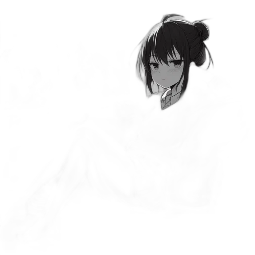 face, hair, creature, mask, anime, concept art, cartoon, photorealistic transparent PNG cut-out
