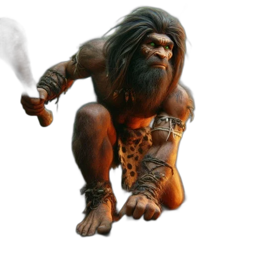 creature, animal, staff, concept art, fantasy art, 3d render, photorealistic, muscular transparent PNG cut-out