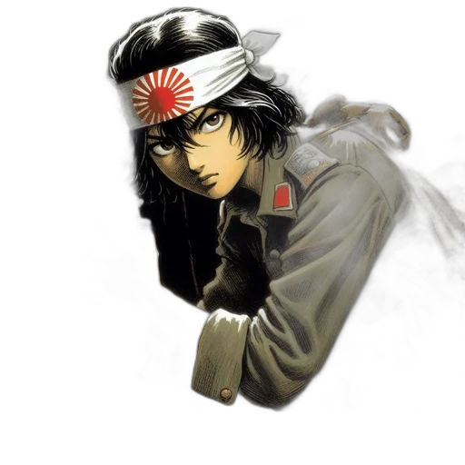 hat, weapon, mask, comic book art, concept art, anime, photorealistic, animated transparent PNG cut-out