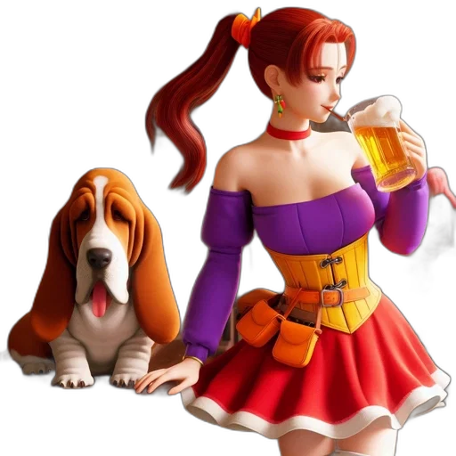 dress, fantasy art, concept art, pixel art, 3d render, animated, female, character transparent PNG cut-out