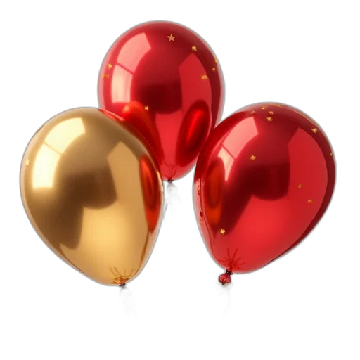 jewelry, crown, 3d render, photorealistic, red, golden, party, balloons transparent PNG cut-out