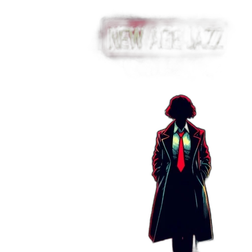 jacket, robot, weapon, staff, concept art, pixel art, anime, comic book art transparent PNG cut-out