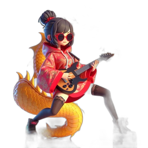 dragon, jacket, creature, weapon, concept art, fantasy art, 3d render, pixel art transparent PNG cut-out