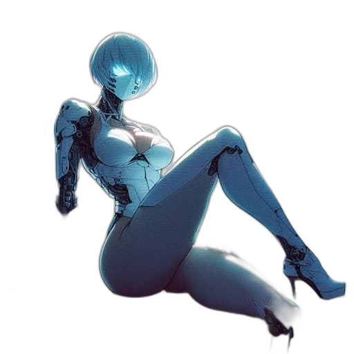robot, dress, creature, concept art, comic book art, cyberpunk, fantasy art, outer space transparent PNG cut-out