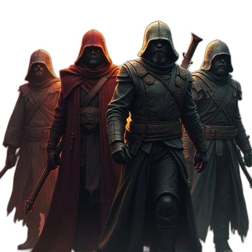 staff, mask, concept art, fantasy art, comic book art, dark, red, inrc transparent PNG cut-out