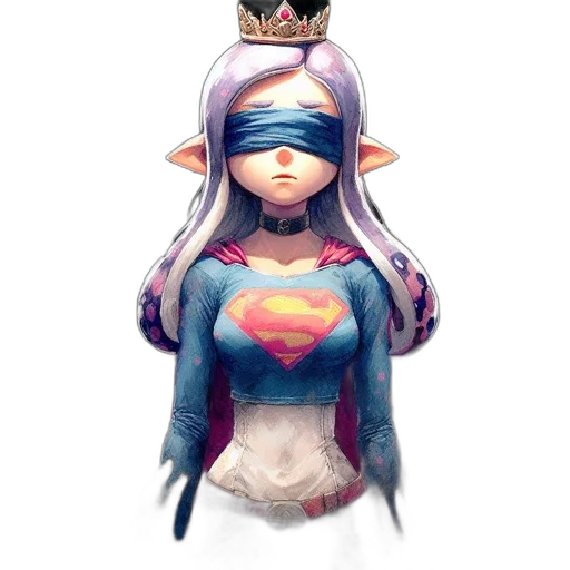 crown, mask, robot, concept art, comic book art, watercolor, fantasy art, blue transparent PNG cut-out