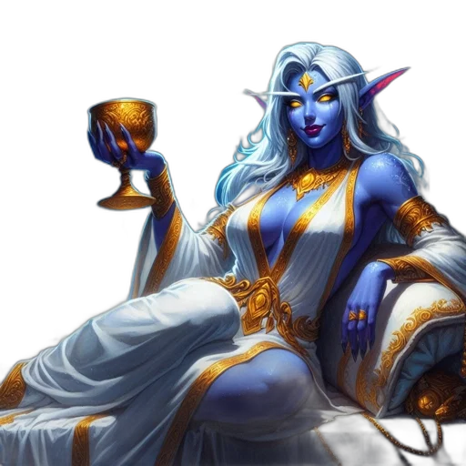 fantasy art, concept art, pixel art, blue, fantasy, woman, skin, white transparent PNG cut-out