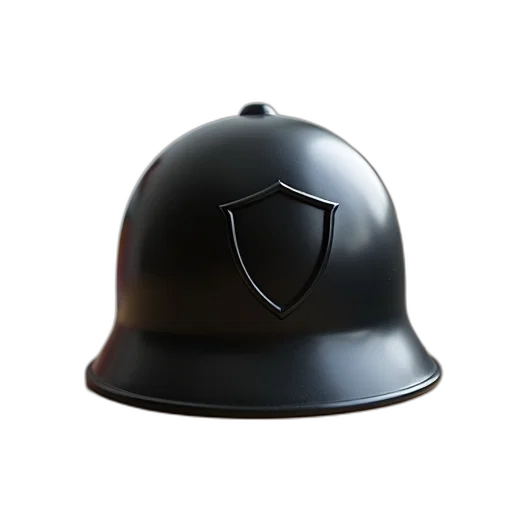 hat, crown, 3d render, black, helmet, shield, design, top transparent PNG cut-out