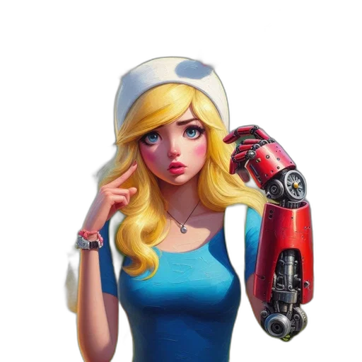 robot, dress, weapon, face, concept art, fantasy art, pixel art, comic book art transparent PNG cut-out