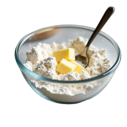 food, glass, bowl, filled, mixture, flour, butter, kitchen transparent PNG cut-out