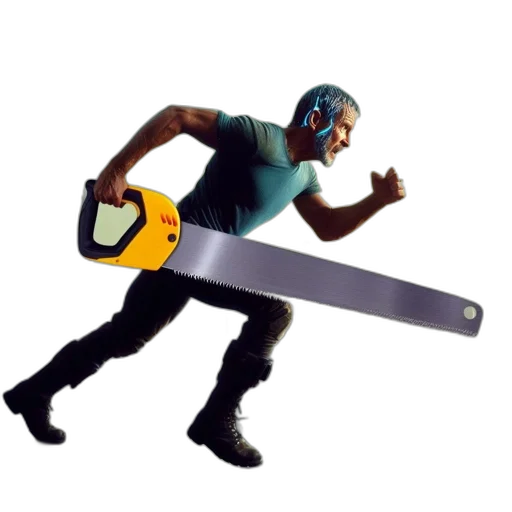 weapon, sword, staff, robot, 3d render, concept art, pixel art, man transparent PNG cut-out