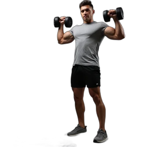 weapon, staff, 3d render, photorealistic, muscular, man, standing, his transparent PNG cut-out