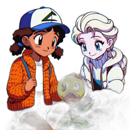 cartoon, anime, pixel art, vaporwave, underwater, snow, outer space, fire transparent PNG cut-out