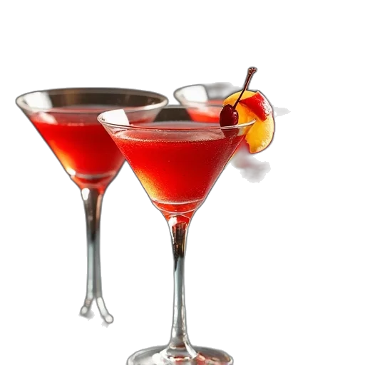 food, crown, 3d render, photorealistic, red, three, cocktail, glasses transparent PNG cut-out
