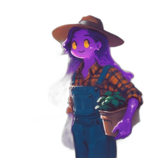 hat, flower, bottle, creature, concept art, watercolor, fantasy art, pixel art transparent PNG cut-out