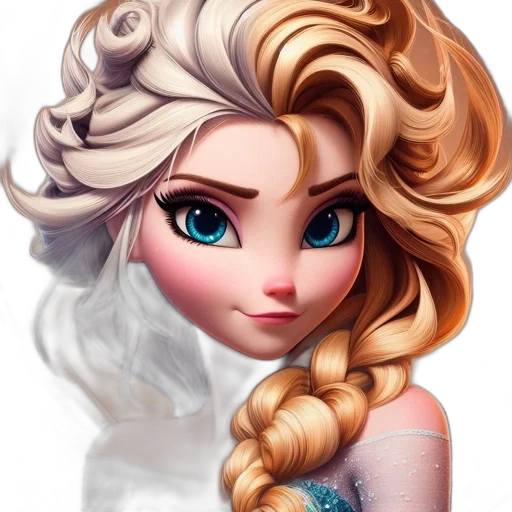 face, dress, jewelry, crown, fantasy art, photorealistic, concept art, 3d render transparent PNG cut-out