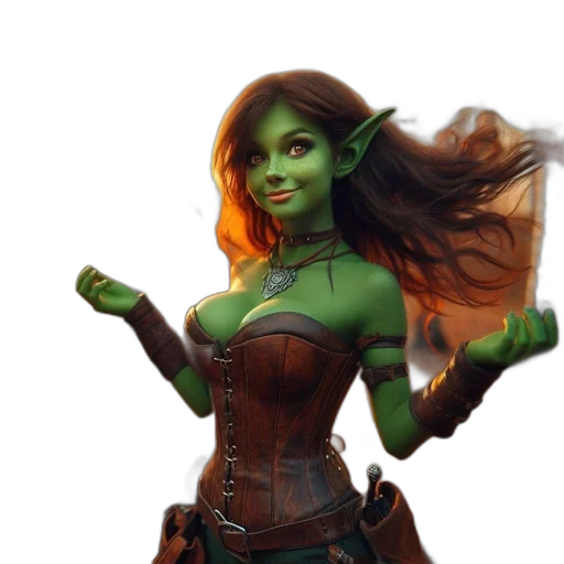 staff, fantasy art, concept art, 3d render, comic book art, green, fantasy, character transparent PNG cut-out
