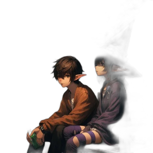 mask, hat, jacket, umbrella, concept art, pixel art, watercolor, fantasy art transparent PNG cut-out