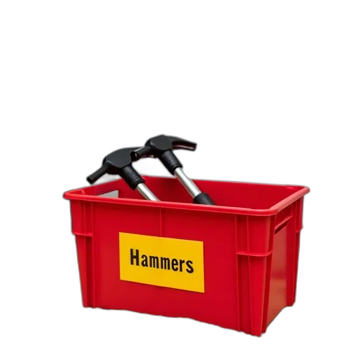 furniture, staff, weapon, shoes, red, plastic, crate, yellow transparent PNG cut-out