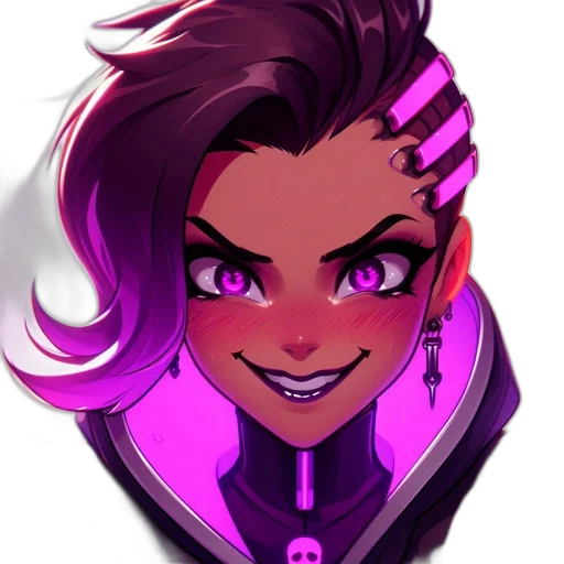 face, jacket, staff, cyberpunk, concept art, cartoon, anime, neon transparent PNG cut-out
