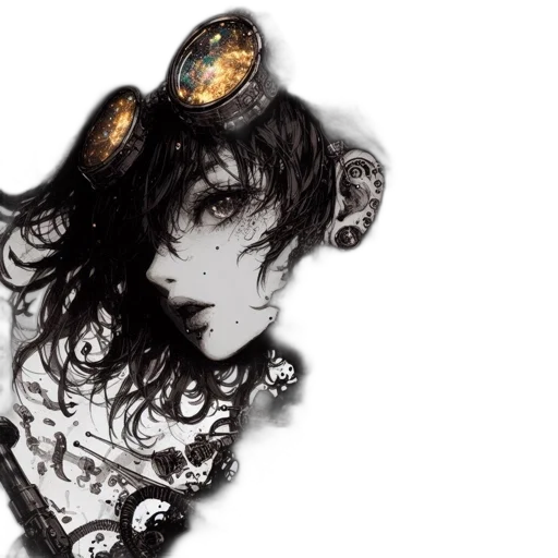 mask, fantasy art, photorealistic, concept art, comic book art, outer space, intricate, steam transparent PNG cut-out