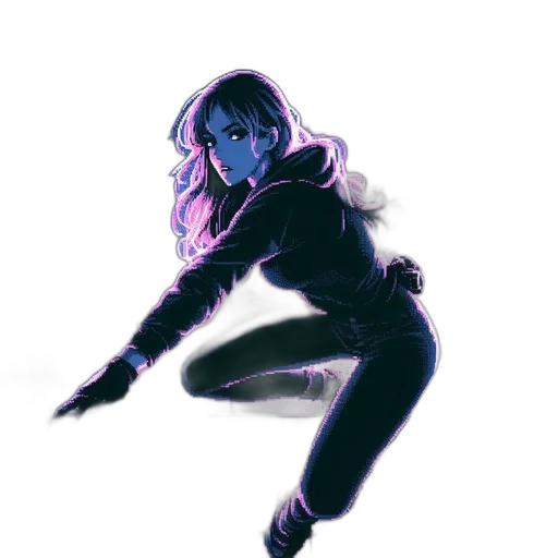 jacket, sword, creature, weapon, concept art, watercolor, comic book art, cyberpunk transparent PNG cut-out