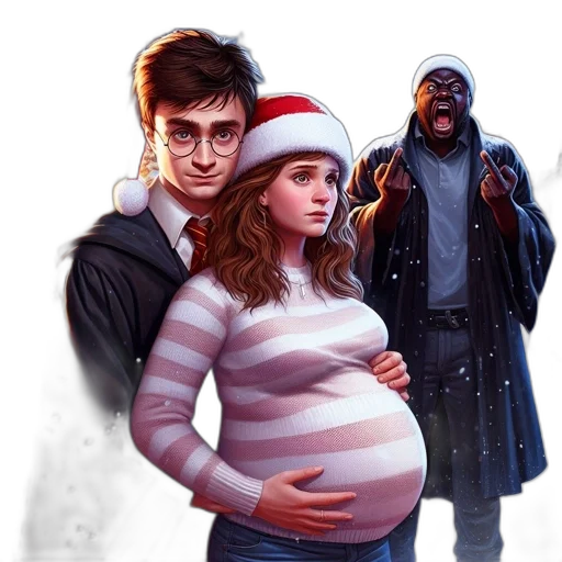 concept art, comic book art, fantasy art, during, wintery, christmas, setting, joyful transparent PNG cut-out
