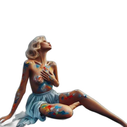 dress, concept art, fantasy art, 3d render, photorealistic, blue, artistically, painted transparent PNG cut-out