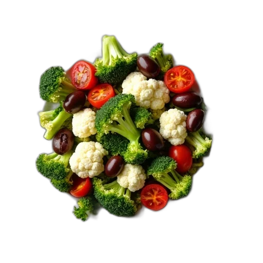 food, crown, photorealistic, 3d render, plate, mixed, vegetables, including transparent PNG cut-out