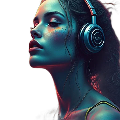 face, photorealistic, cyberpunk, concept art transparent PNG cut-out