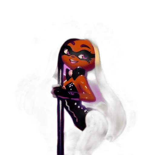 weapon, staff, mask, creature, concept art, 3d render, watercolor, vaporwave transparent PNG cut-out