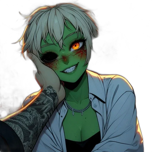 mask, concept art, comic book art, anime, cartoon, neon lights, green, animated transparent PNG cut-out