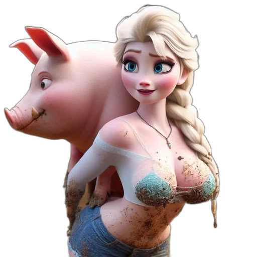 dress, animal, creature, 3d render, concept art, cartoon, fantasy art, animated transparent PNG cut-out