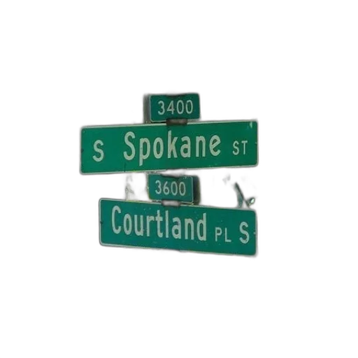 street, signs, spokane, courtland transparent PNG cut-out