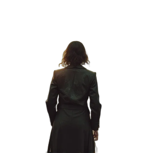 jacket, dress, staff, weapon transparent PNG cut-out