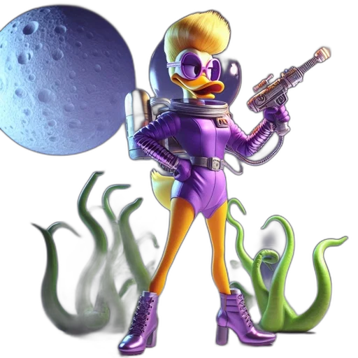 weapon, staff, robot, concept art, 3d render, comic book art, cartoon, outer space transparent PNG cut-out