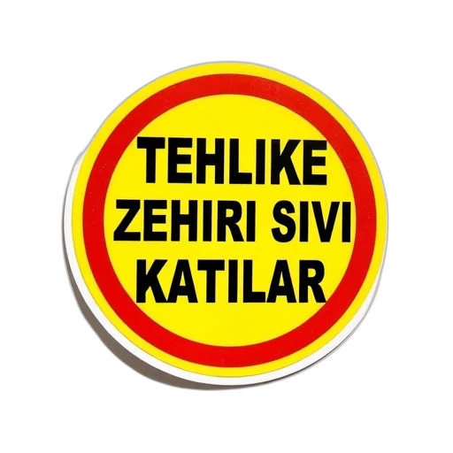 close-up, image, yellow, black, sticker, text, tehlike, zehiri transparent PNG cut-out