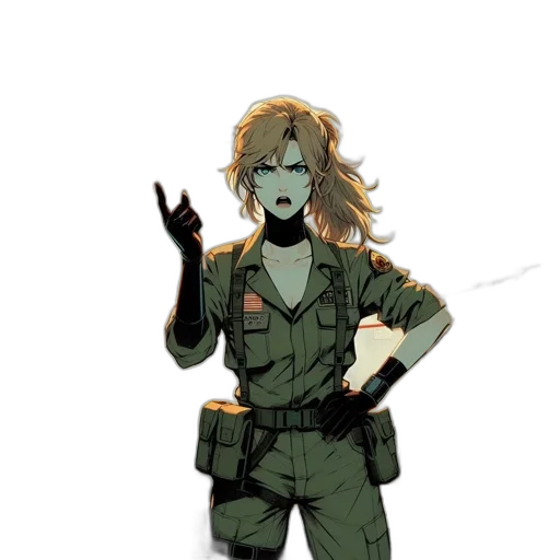 jacket, staff, weapon, mask, concept art, comic book art, pixel art, cartoon transparent PNG cut-out