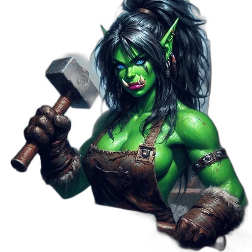 staff, weapon, fantasy art, concept art, comic book art, pixel art, green, green-skinned transparent PNG cut-out