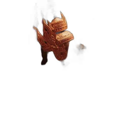 dragon, mask, creature, crown, concept art, 3d render, fantasy art, pixel art transparent PNG cut-out