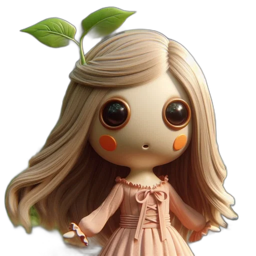 3d render, concept art, photorealistic, fantasy art, animated, character, large, eyes transparent PNG cut-out