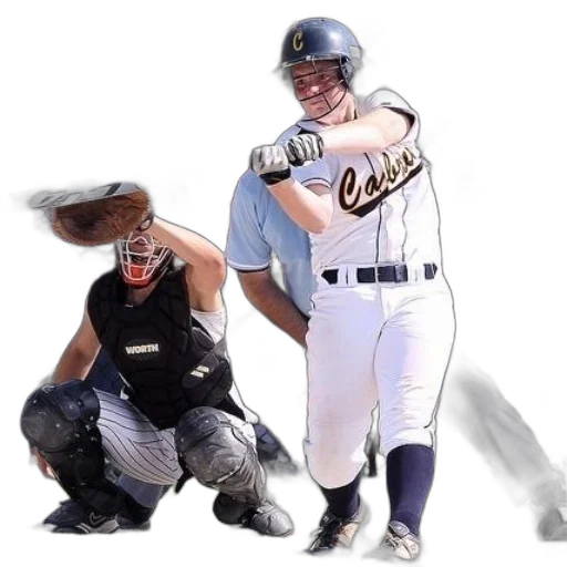 baseball, player, white, uniform, word, cubs, swinging, ball transparent PNG cut-out