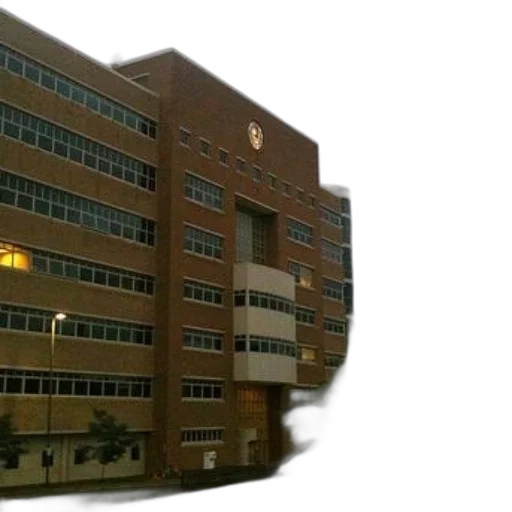 building, 3d render, multi-story, brick, numerous, windows, featuring, circular transparent PNG cut-out