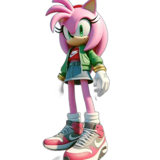 jacket, shoes, 3d render, concept art, vaporwave, pixel art, knuckles, echidna transparent PNG cut-out