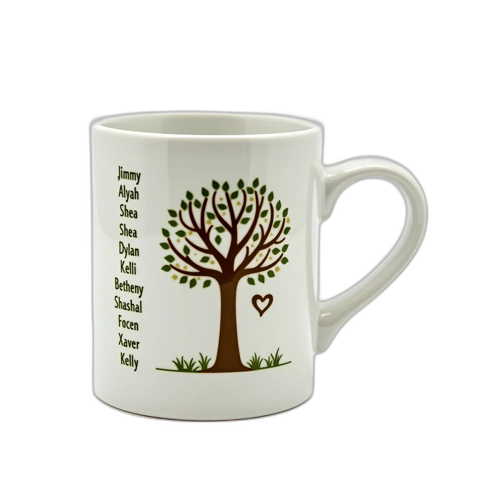 tree, 3d render, photorealistic, forest, white, ceramic, mug, brown transparent PNG cut-out
