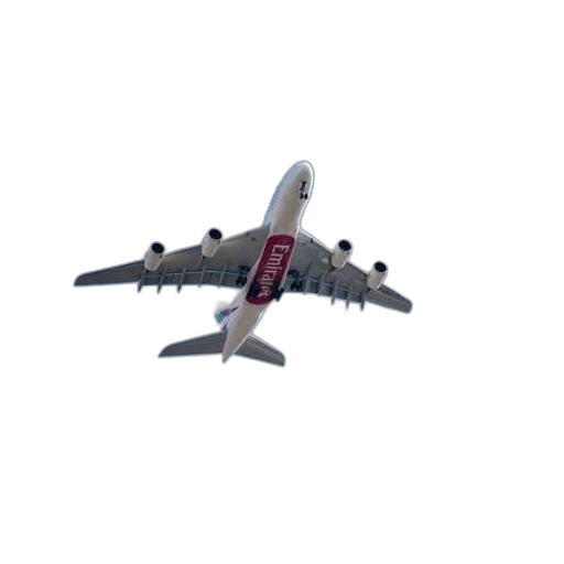 staff, 3d render, photorealistic, emirates, airplane, flying, high, sky transparent PNG cut-out