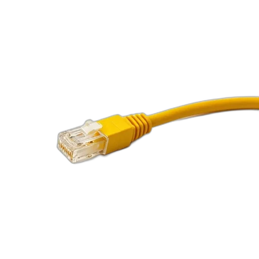 staff, yellow, ethernet, cable, white, connector, isolated, against transparent PNG cut-out