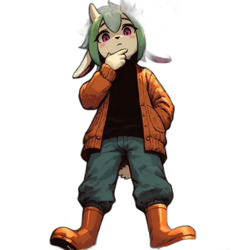 jacket, mask, animal, creature, concept art, pixel art, 3d render, cartoon transparent PNG cut-out