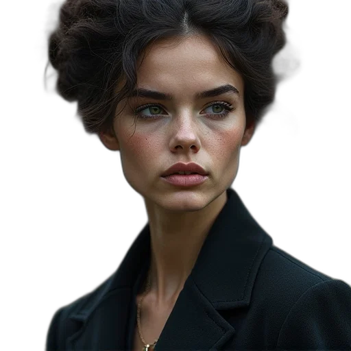 hair, face, crown, jacket, photorealistic, oil painting, cyberpunk, concept art transparent PNG cut-out