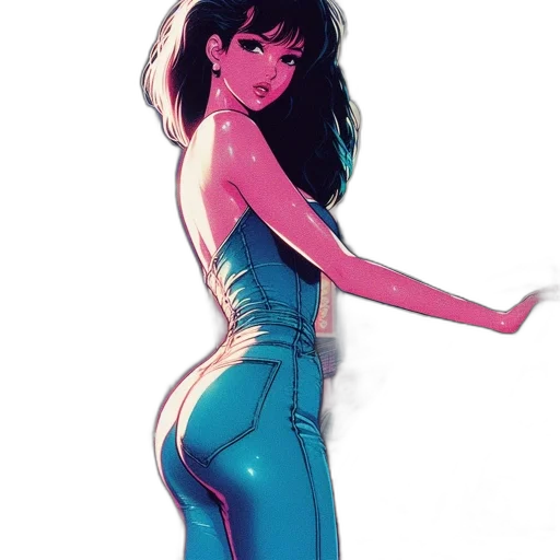 dress, concept art, comic book art, cartoon, watercolor, neon lights, blue, pastel transparent PNG cut-out